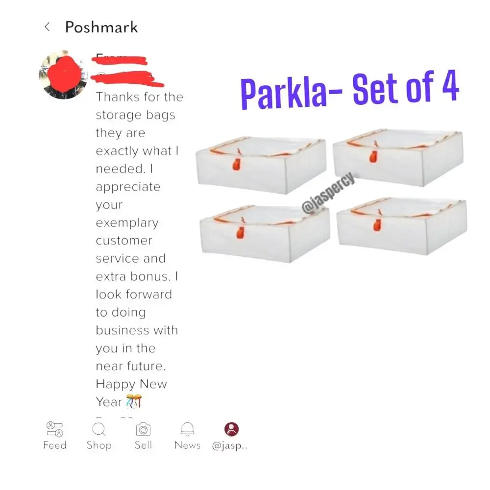IKEA PÄRKLA Set of Four (4) Roomy Sturdy Storage Reusable Case Tote Travel Cube